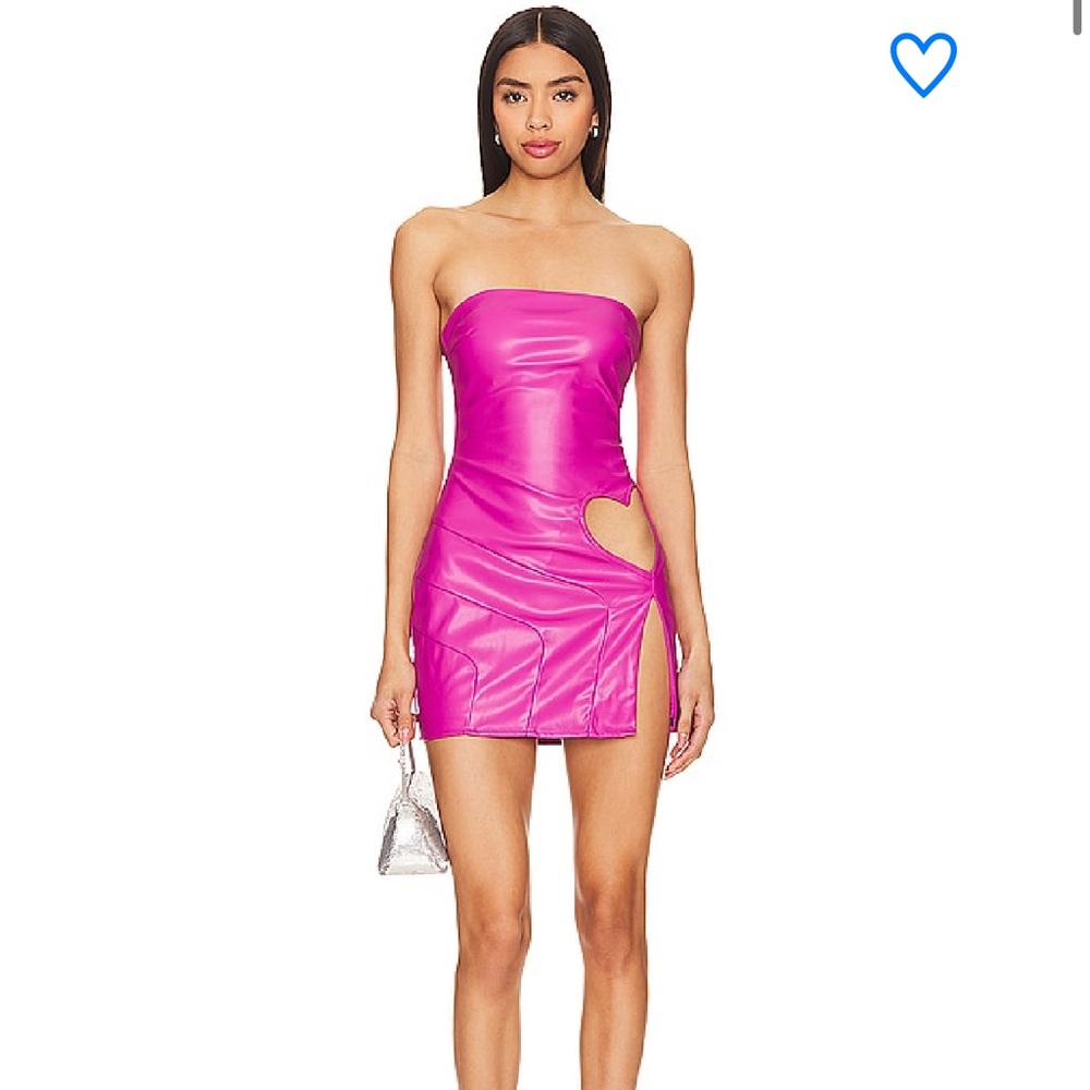 Pink Strapless Cutout Dress